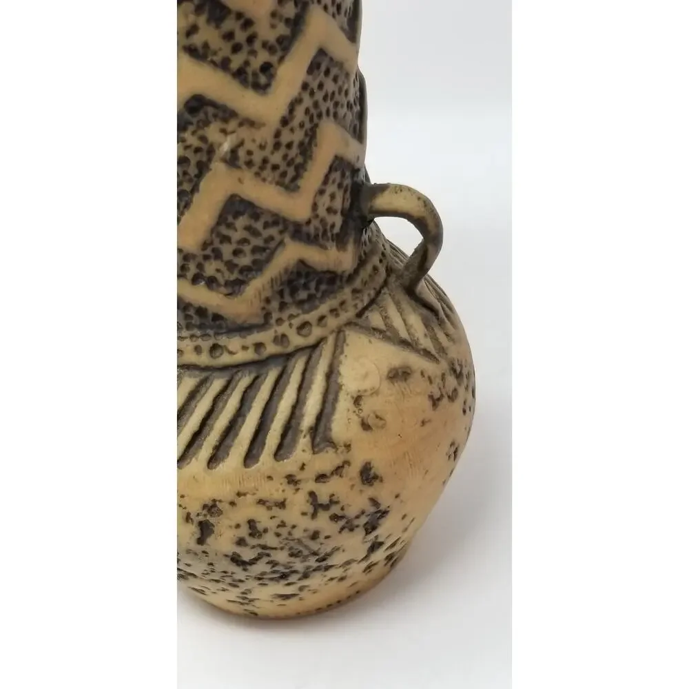 VTG MCM Jasba West Germany Antik Series Art Pottery Vase Zig Zag 151/21